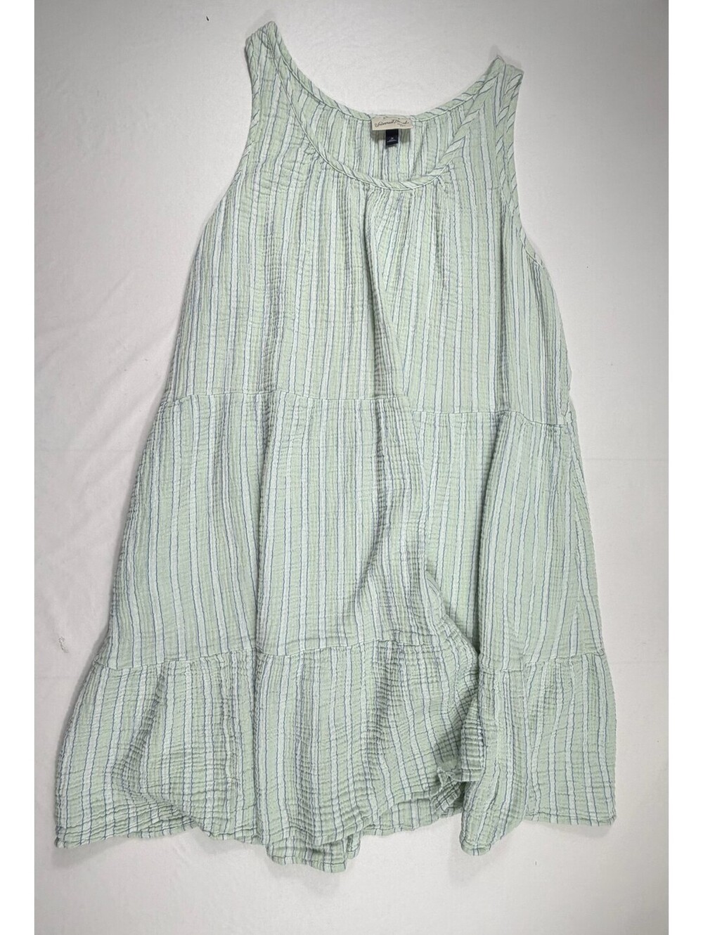Universal Thread Women's 3X Light Green Striped Cotton Sundress